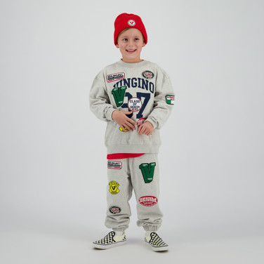 Nadge Oversized Sweater Badges Grijs