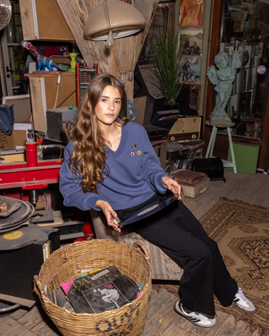 10Sixteen Sweater v-neck scuba Blauw