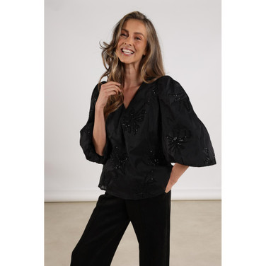 Delilah Blouse Embroidery Zwart 1