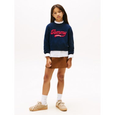 Tommy Logo Knitted Sweater Varsity Donker Blauw