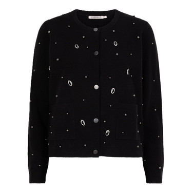 Cardigan embellished Zwart 1