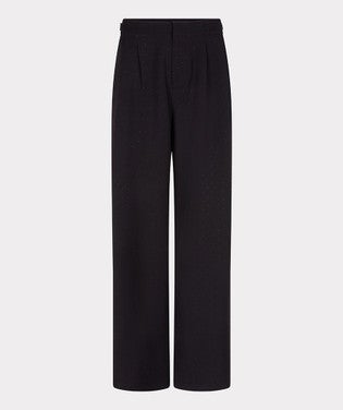 Trousers twill high rise studs Zwart 1