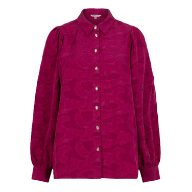 Blouse flower jacquard Roze