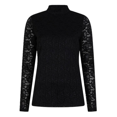 Top lace lurex stretch Zwart 1