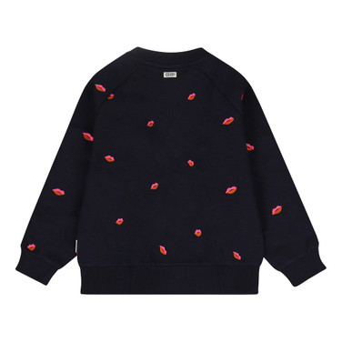 Bisous Sweater Allover Donker Blauw