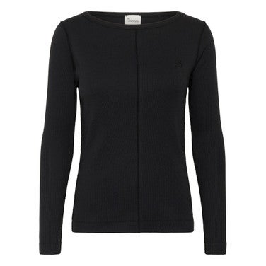 MandyMW Boatneck LS Blouse Zwart 1