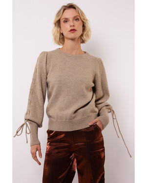 Scottie knitted sweater Beige