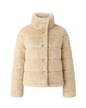Imera Faux Fur Jas Zand