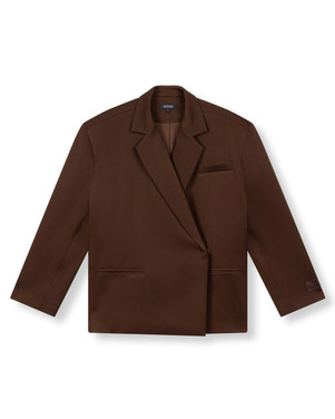 Ladies Woven Oversized Blazer Adele Bruin 1