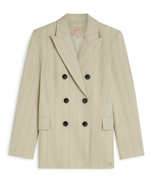 PLEUN regular fit blazer with pinstripe Beige