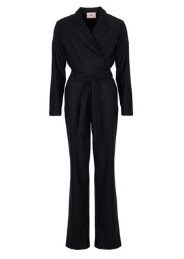 Jumpsuit Yael met lichte glans Donker Blauw