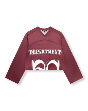 ladies knitted cropped hockey shirt FANNY Bordeaux