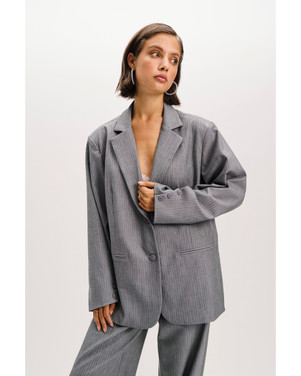 ladies woven oversized blazer MIKKY Grijs