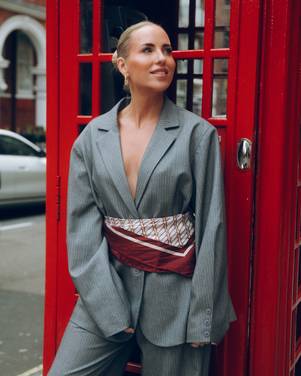 ladies woven oversized blazer MIKKY Grijs