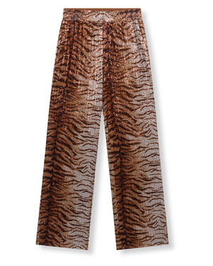 ladies knitted pants tiger print NOVA Bruin 1