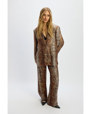 ladies knitted pants tiger print NOVA Bruin 1