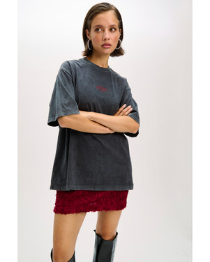 ladies knitted oversized t-shirt MAGGY Antraciet