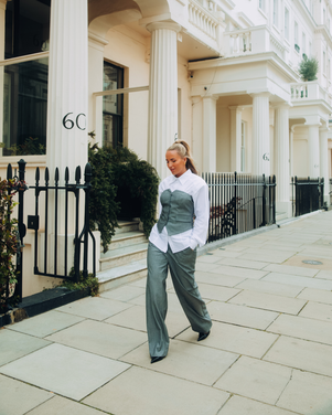 ladies woven suit corset STEIJN Grijs