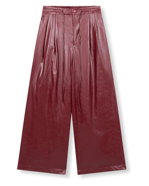 ladies woven pu pants BIBI Bordeaux