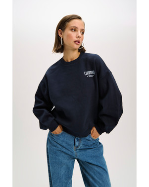 ladies knitted oversized sweater FEMME Zwart 1