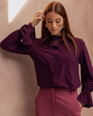 Duna ruffle blouse Bordeaux