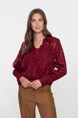 Blouse fancy fabric Bordeaux