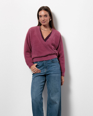 Nuri wrap pullover Roze