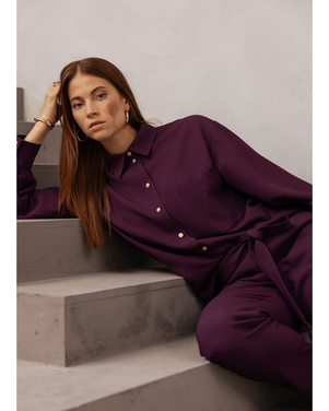 Melani waffle blouse Bordeaux