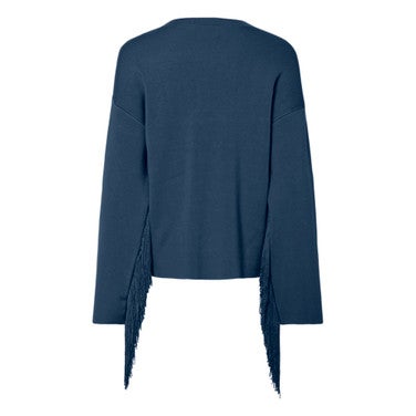 YASFRINGA LS O-NECK KNIT PULLOVER Blauw
