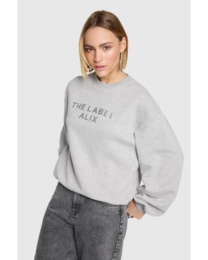 ladies knitted foil ALIX sweater Grijs