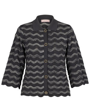 Jacy sequins cardigan Antraciet