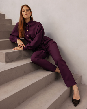 Zarja waffle trousers Bordeaux