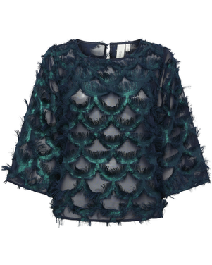 YASPAZILLA 3/4 TOP - SHOW FEATHER Blauw