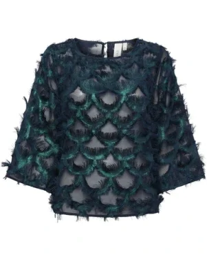 YASPAZILLA 3/4 TOP - SHOW FEATHER Blauw