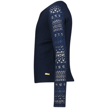 Jaisi Longsleeve Lace Donker Blauw
