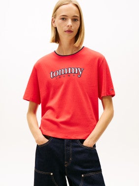 TJW BXY Tommy Applique SS Tee Rood