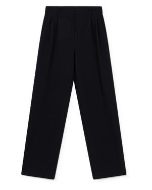ladies woven baggy pantalon Zwart 1
