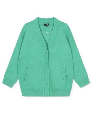 ladies knitted heavy cardigan Groen
