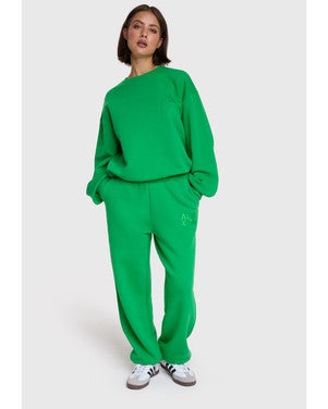 ladies knitted embroidered A sweater Groen