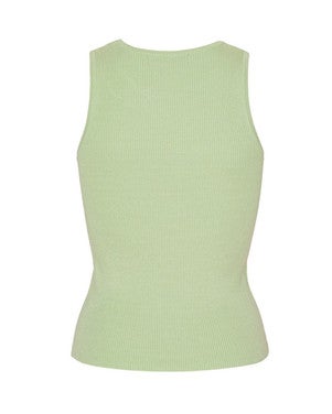 Rib knit tank top Groen