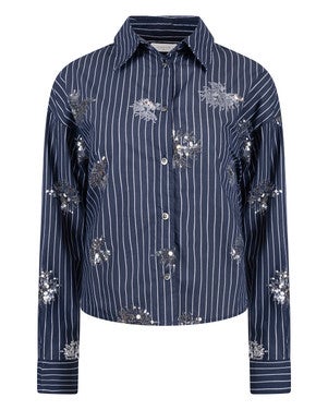 Tessa Blouse Paillet Blauw