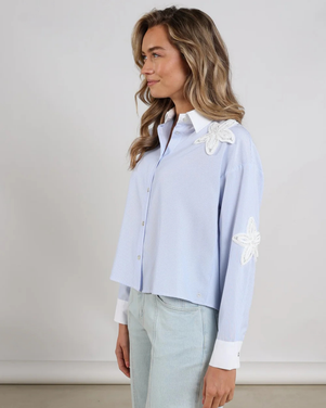 Tessa Blouse Stripe Licht Blauw