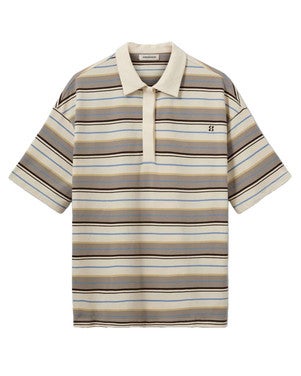 PILSW OVERSIZE STRIPED POLO SHIRT Off White