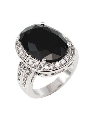 Cocktail Ring Zwart Zilver