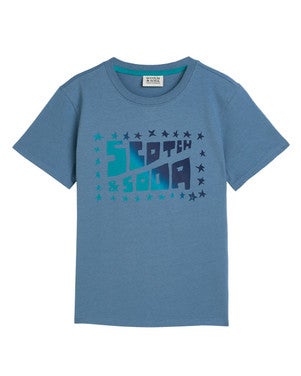 Front artwork regularfit Tshirt Blauw