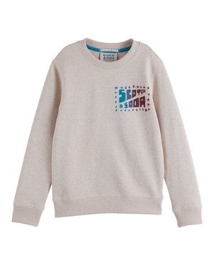 Front artwork regularfit sweatshirt Beige