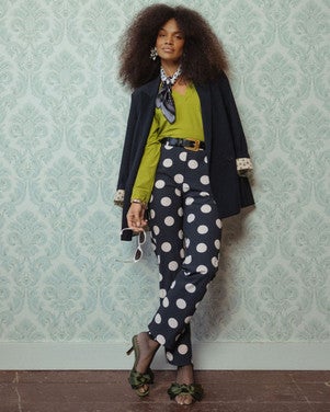 Anne polkadot trousers Donker Blauw