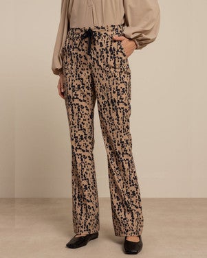 Flair drawstring block trousers Beige