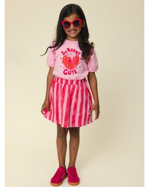 Little Striped Sweat Skirt Painted Roze