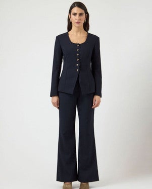 YASKARISO HMW FLARED PANT S. Blauw